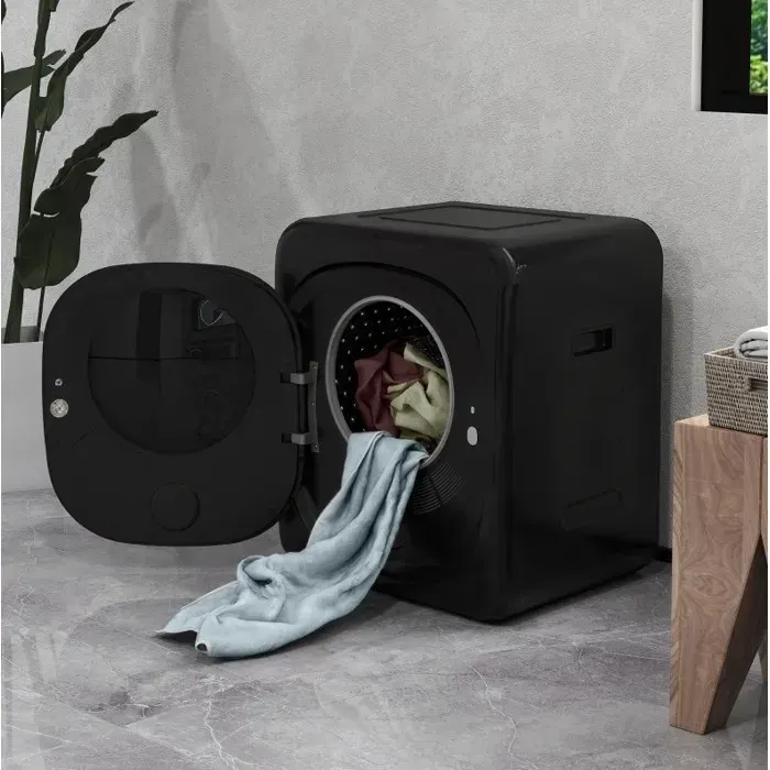 Sèche-linge mini 4 kg à évacuation 6 programmes écran tactile 800 W pose libre mural noir 48x40x56 cm ORVRYN