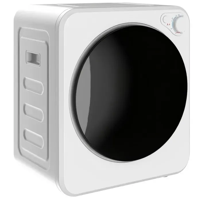 Séche-linge mini à évacuation 4 kg 5 programmes 60 °C 800 W et 400 W tambour inox réversible 48 x 44 x 57 cm blanc