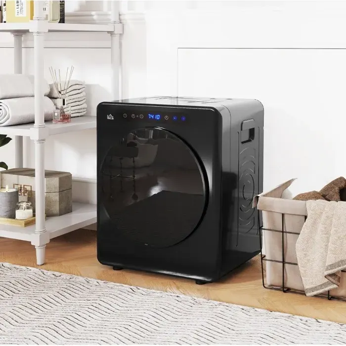 Sèche-linge par évacuation 6 programmes 4 kg 40-60°C compact 1000 W commande tactile noir VEVXYN