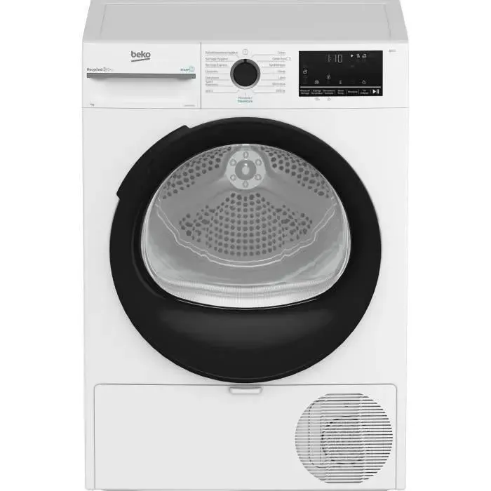 Sèche-linge pompe à chaleur BEKO b300 D3H27493W - 7 kg - Induction - L60cm - Capteur dhumidité - Blanc