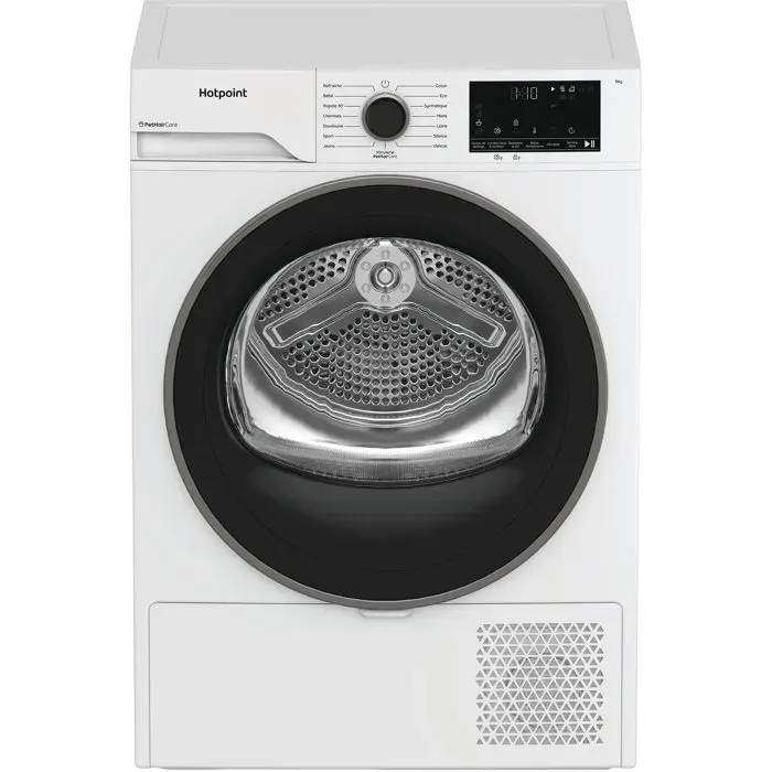 Sèche-linge pompe à chaleur HOTPOINT CHD94MWBSFRX - 9 kg - Induction - L60cm - Classe C - Blanc