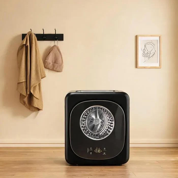 Sèche-linge pompe à chaleur pour buanderie deep black capacité 4 kg 48 x 43 x 57 cm