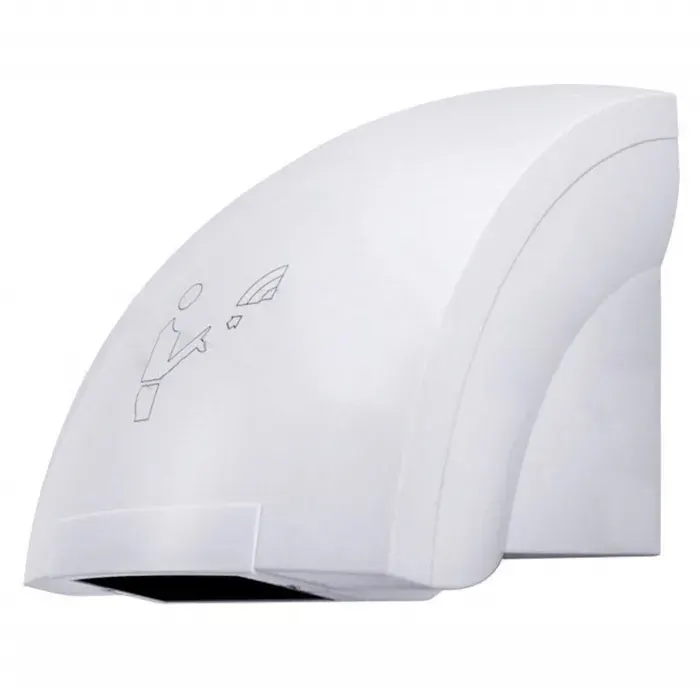 Sèche-mains mural automatique air chaud et froid 1200W sans perçage anti-humidité voyant LED 24x23x252 blanc