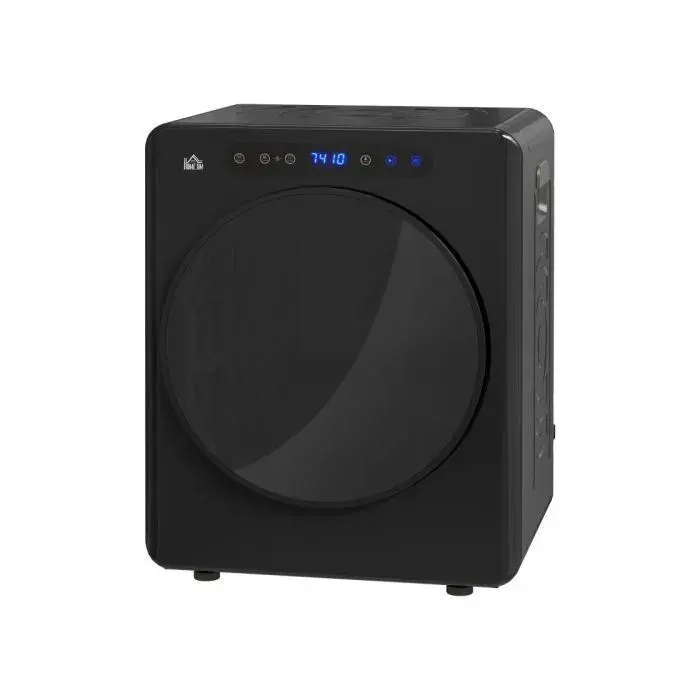 Séchoir à linge compact 4 kg - 6 programmes 40-60°C - Tactile - Noir - Idéal petit espace - Acier inoxydable - Silencieux