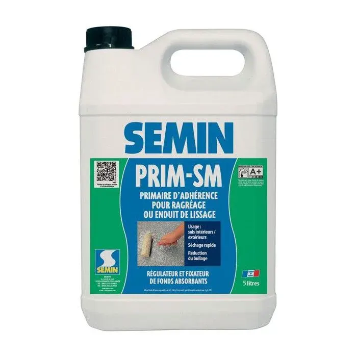 Semin Primaire dAdhérence pour Enduit de Lissage Prim SM - Intérieur/Extérieur - Bidon 5 L
