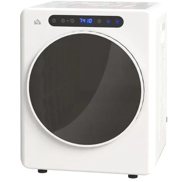SENVIRO Sèche-linge à évacuation 3 kg 6 programmes 40 à 60 °C commande tactile 1000 W blanc acier inoxydable compact