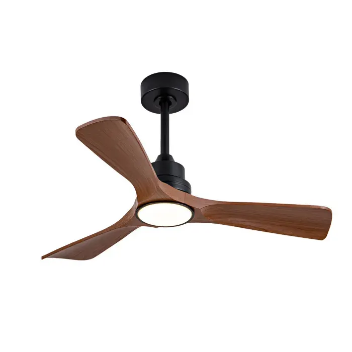SENVIRO Ventilateur de plafond 42 pouces avec lumière LED intégrée télécommande dimmable noir et noyer