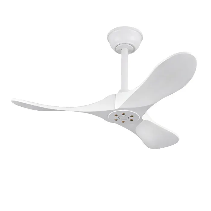 SENVIRO Ventilateur de plafond blanc 36 pouces 3 pales en bois sans lumière télécommande 6 vitesses réversibles mémoire