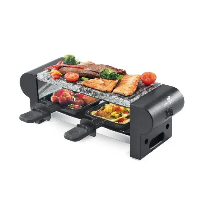 SENYA Appareil à raclette 2 personnes - Pierre à cuire – 350W - My Little Raclette