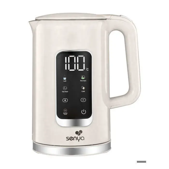 SENYA Bouilloire électrique programmable double paroi crème avec 5 menus automatiques SYBF-K043C