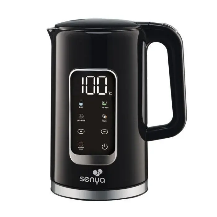 SENYA Bouilloire lectrique programmable double paroi noire avec 5 menus automatiques SYBF-K043N