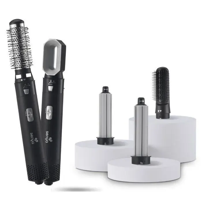 SENYA Brosse Soufflante 5 en 1 Air Styler & Sèche-cheveux : lissage séchage boucle brushing 1000W Hair Designer SYWB-HS012N Noir