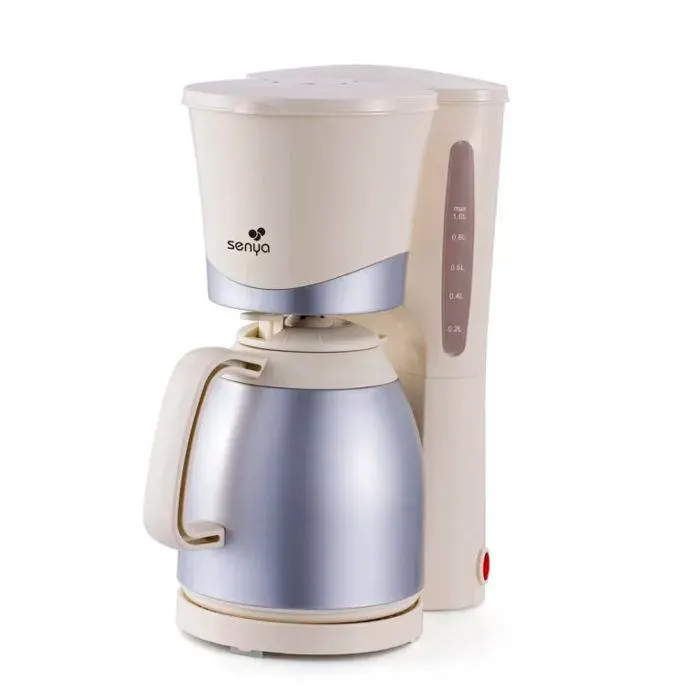 Senya Cafetière Isotherme Simple coffee 1L Filtre Permanent et Système Anti-Goutte Arrêt Automatique