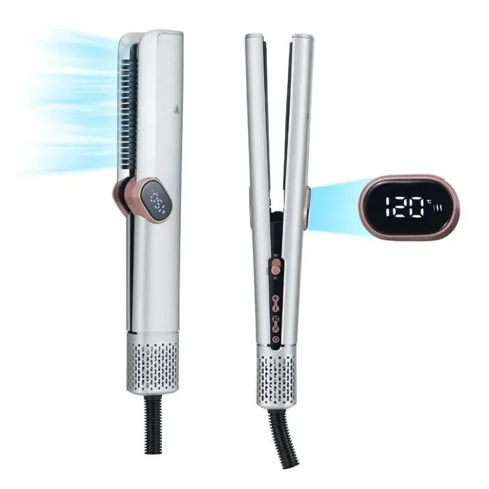 SENYA Lisseur Séchant argenté Wet & Dry 2 en 1 Hair Fusion– Lisseur et Sèche-Cheveux à Air Chaud Température et Vitesse Ajustables