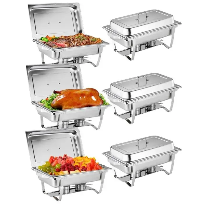 Set buffet chauffe-plat lot 6 8QT inox chafing dish mariage traiteur