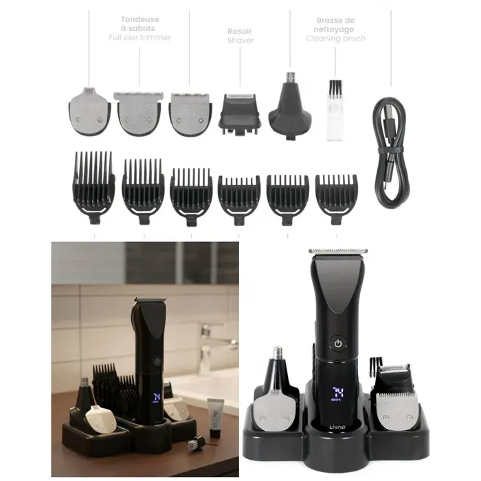 Set COMPLET tondeuse SANS FIL multifonction 6 têtes interchangeables 5 sabots