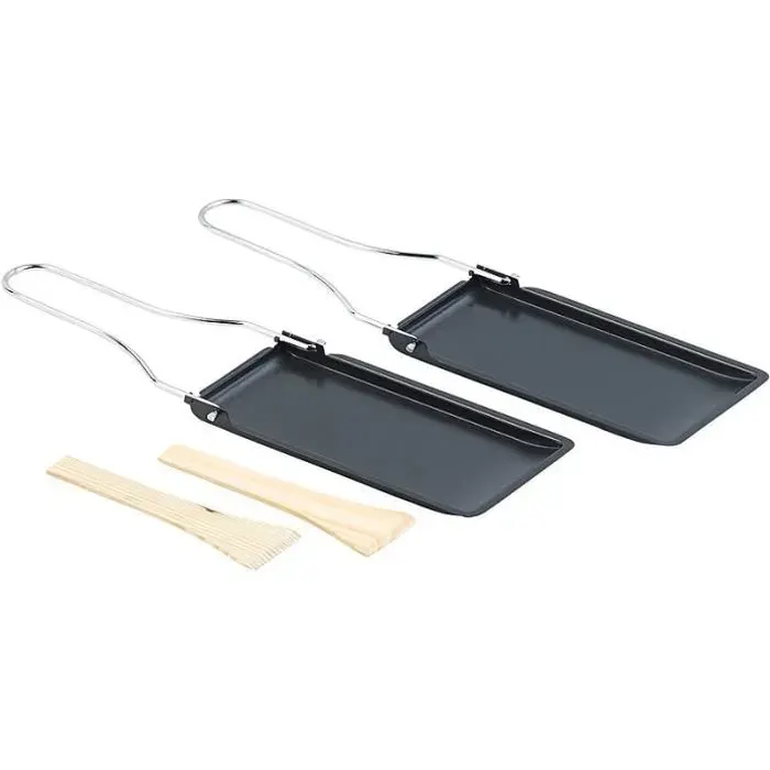 Set de poêlons à fromage - Rosenstein & Söhne - 2 pièces - Manche pliable - Antiadhésif - Compatible barbecue