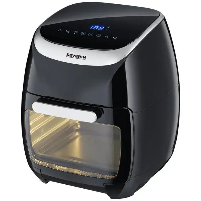 Severin FR 2446 Friteuse 11 l 2000 W fonction chaleur tournante protection contre la surchauffe noirargent