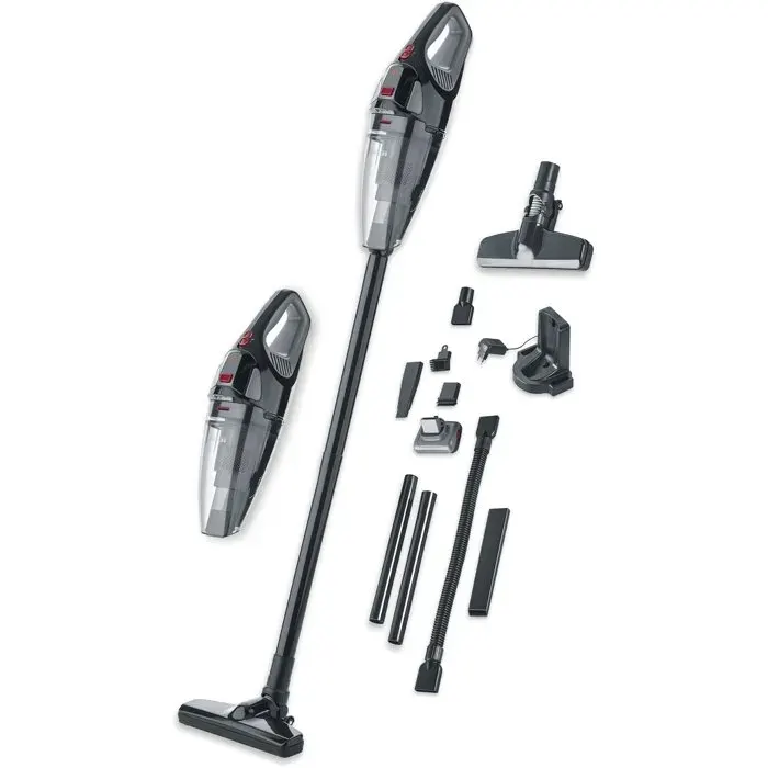 SEVERIN HV7147 - Aspirateur à main et balai 2-en-1 - 5 500 Pa - 50 min - 650 ml - Noir / Gris / Rouge