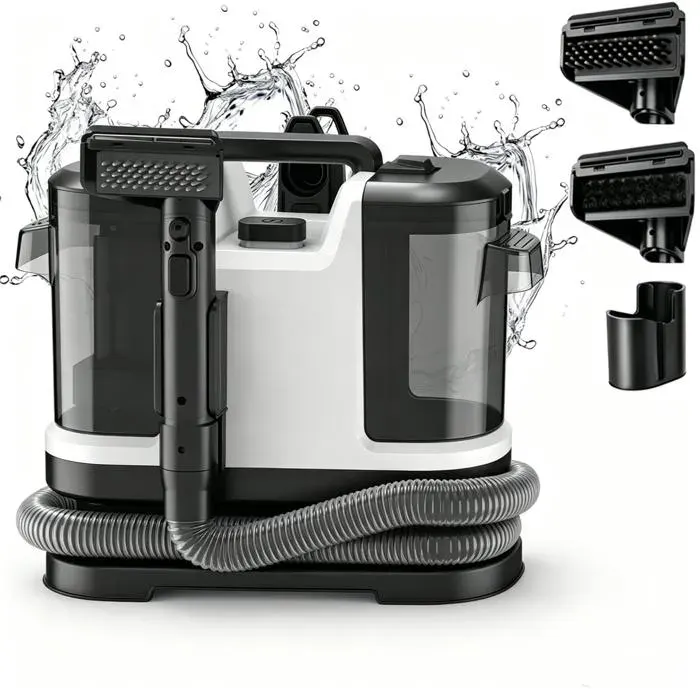Shampouineuse 12KPa Nettoyeur Canapé Tissu Injecteur Extracteur Aspirateur Détacheur Pour Matelas Laveur Compact et Portable