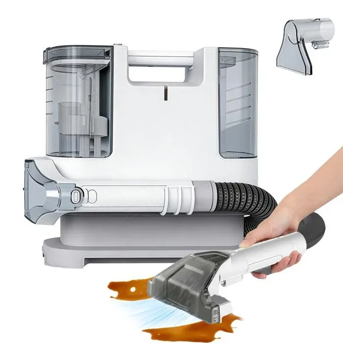 Shampouineuse 15 kPa Nettoyeur vapeur 400W Deux réservoirs deau cordon 3 m aspiration puissante aspirateur tapis Détachant