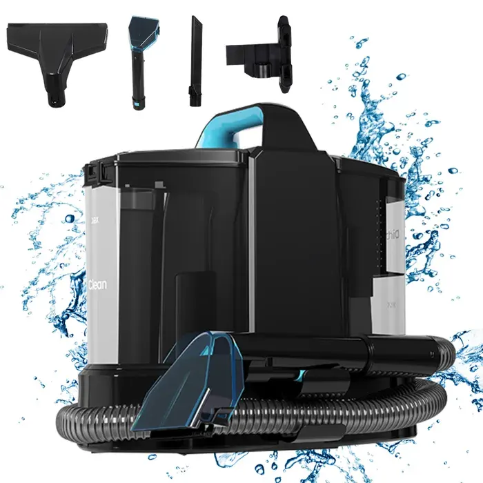 Shampouineuse 3-en-1 Nettoyeur détacheur portable Nettoyeur Canapé Tissu 12KPA 1.75 L+0.6 L 3 têtes de brosse multifonctions