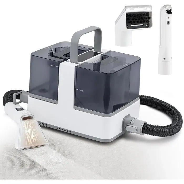 Shampouineuse Canapé 1300W Vapeur Chaude/Froide Aspiration 13Kpa Réservoir 12L/14L Pour Taches Rideaux Voiture