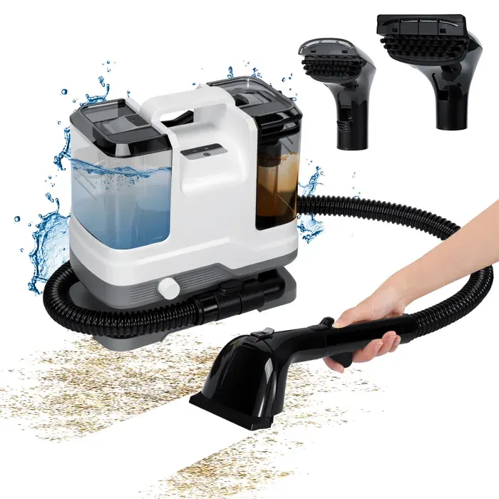 Shampouineuse Canapé 450W 17 kPa Nettoyeur Tapis Portable Auto-Nettoyante et Portable avec 1.2m Tuyau pour Canapés Tapis