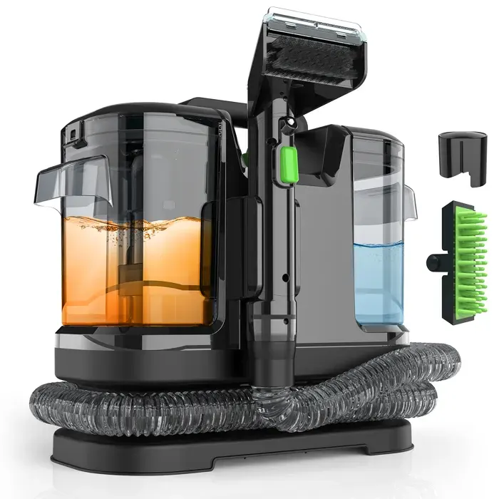 Shampouineuse Canapé 450W Aspiration 12 kPa Réservoir Double 1.8L+0.8L Poils dAnimaux Nettoyeur Tapis Matelas Voiture
