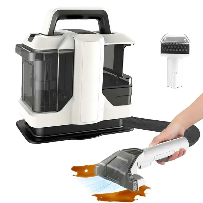 Shampouineuse moquette 450 W - nettoyeur vapeur- chiffon 11 kPa - Aspirateur canapé aspirateur tapis Détachant avec cordon 7 m