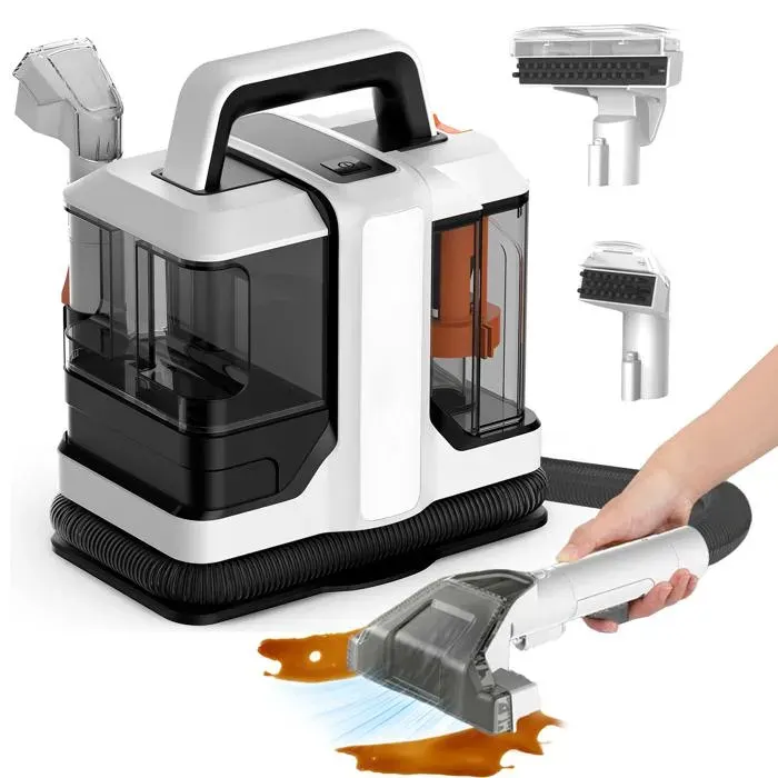 Shampouineuse moquette 750 W - nettoyeur vapeur- chiffon 15 kPa - Aspirateur canapé aspirateur tapis Détachant avec cordon 55 m