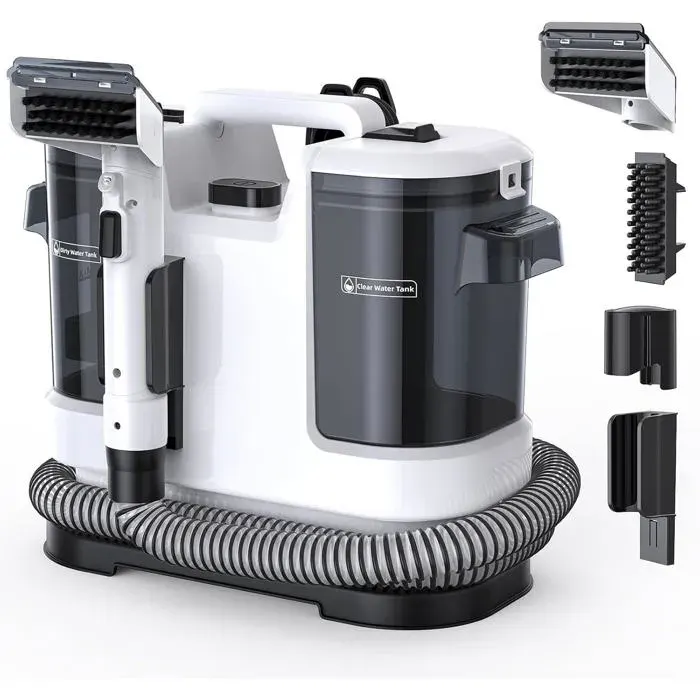 Shampouineuse Moquette 800W – Shampouineuse Canapé Tissu – Nettoyeur Tapis Canapé Injection Extraction – Aspirateur Eau et Puissant