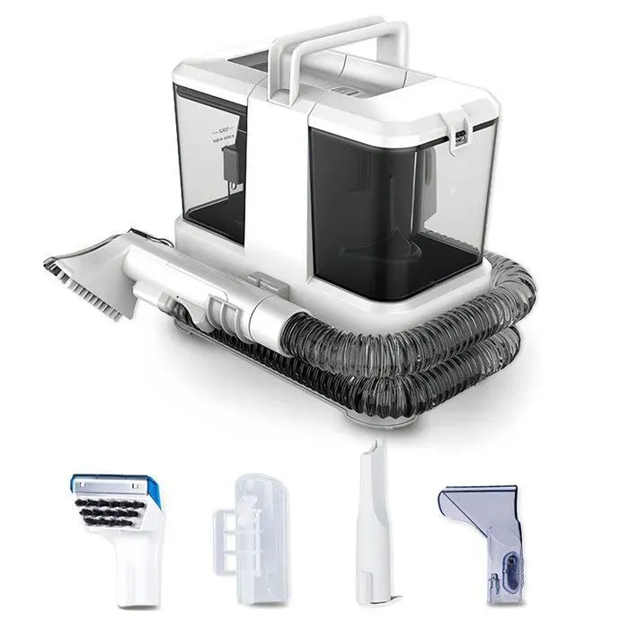 Shampouineuse Moquette Multi-Surface Nettoyeur Canapé Tapis Rideaux 400W Aspiration 9Kpa Eau Propre 08L Eau Sale 05L