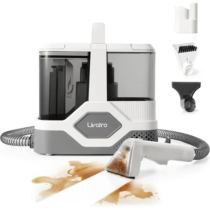 Shampouineuse Nettoyeur Canapé Tissu600W 16KPa Injecteur ExtracteurFonction AutonettoyanteRéservoir 23LCompact et Portable