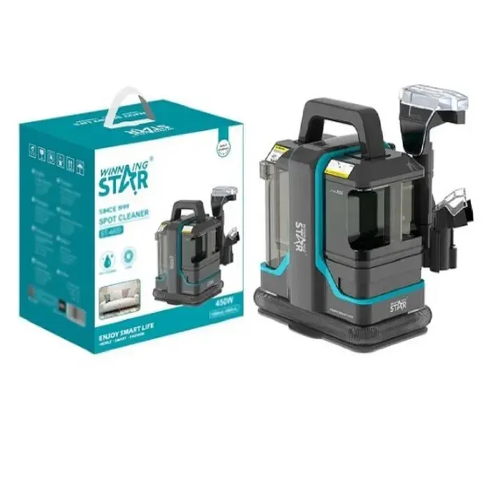Shampouineuse Nettoyeur de Tapis 450W Aspirateur Nettoyeur de Tapis Nettoyeur de Tissu Portable Humide et Sec 11KPa pour