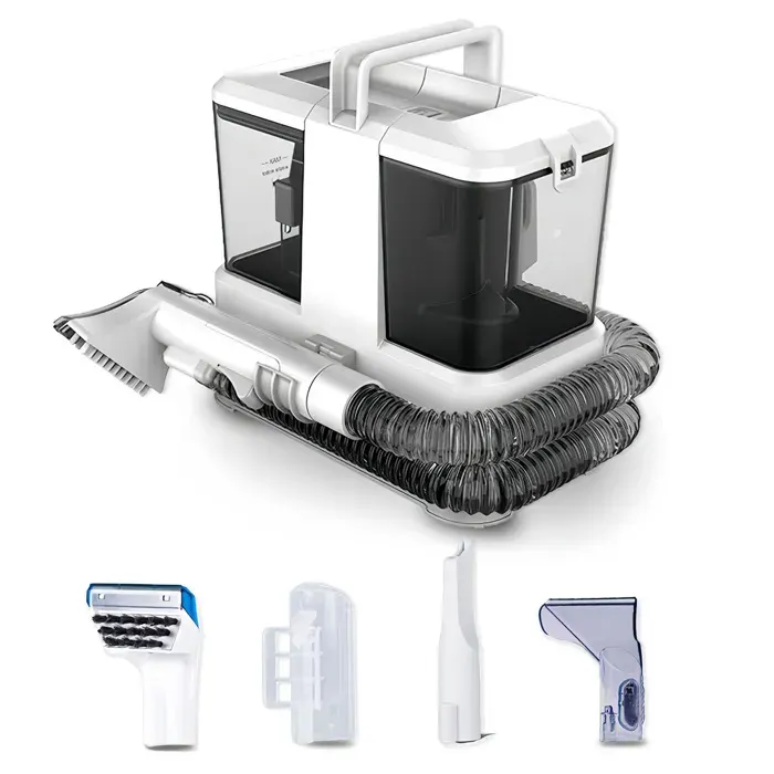 Shampouineuse - Nettoyeur Multifonction Canapé/Tapis/Rideaux - 9000Pa Aspiration 400W 4 Brosses Lavage & Aspiration 2-en-1 0.8L