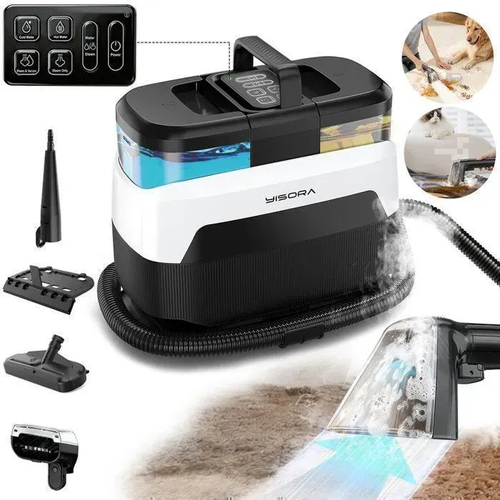 Shampouineuse-Nettoyeur Vapeur-Nettoyeur détacheur portable-1650W-4Modes-Elimine jusqu’à 99.99 % des virus bactéries