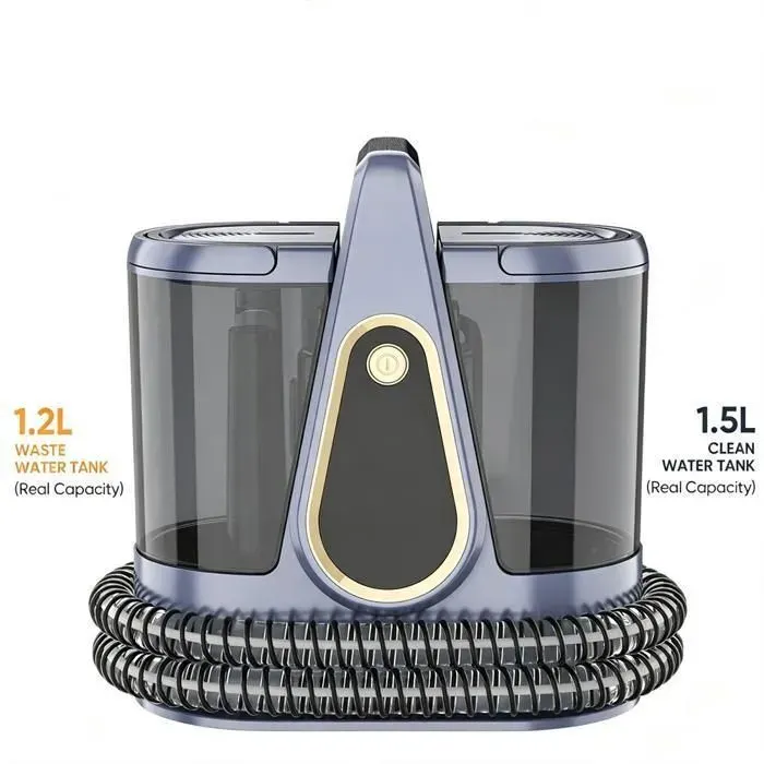 Shampouineuse Puissante 550W Nettoyeur Canapé Tissu Tuyau 18M Réservoir 15L/12L 17Kpa pour Canapé Matelas Voiture etc