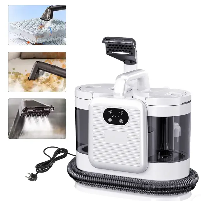 Shampouineuse sans Fil 1650W 15 kPa réservoir deau 16L/095L silencieux nettoyage et désinfection en profondeur.