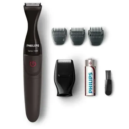 SHOT CASE - PHILIPS MG1100-16 Tondeuse précision 3 sabots barbe et mini rasoir - a piles