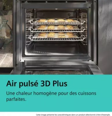 Siemens - Four Encastrable Hb554aer3f - Chaleur Pulsée - Ecoclean - Porte Froide - Rails Télescopiques - Iq300 — vue 9