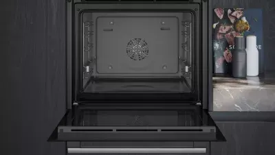 Siemens - Four Encastrable Hb554aer3f - Chaleur Pulsée - Ecoclean - Porte Froide - Rails Télescopiques - Iq300 — vue 5