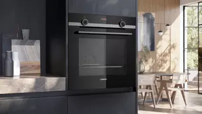 Siemens - Four Encastrable Hb554aer3f - Chaleur Pulsée - Ecoclean - Porte Froide - Rails Télescopiques - Iq300 — vue 10