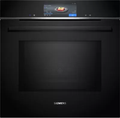 Siemens - Four Micro Onde Combiné Hm778gmb1 - Combiné Micro-Ondes - Pyrolyse - Hydrolyse - Porte Froide - Rails Télescopiques - Iq700