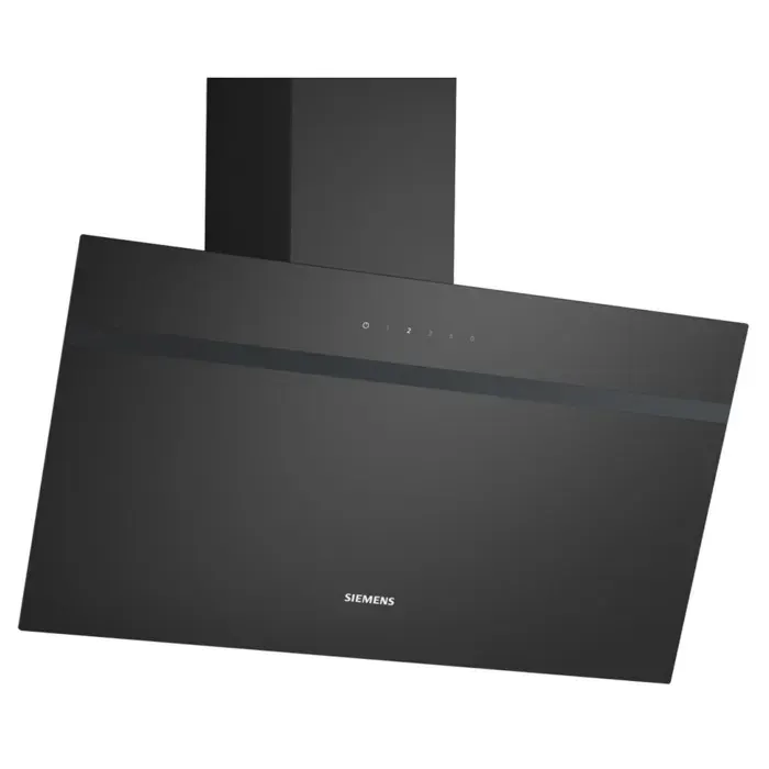 Siemens Hotte décorative inclinée 80cm 430m3/h noir - LC85KDK60