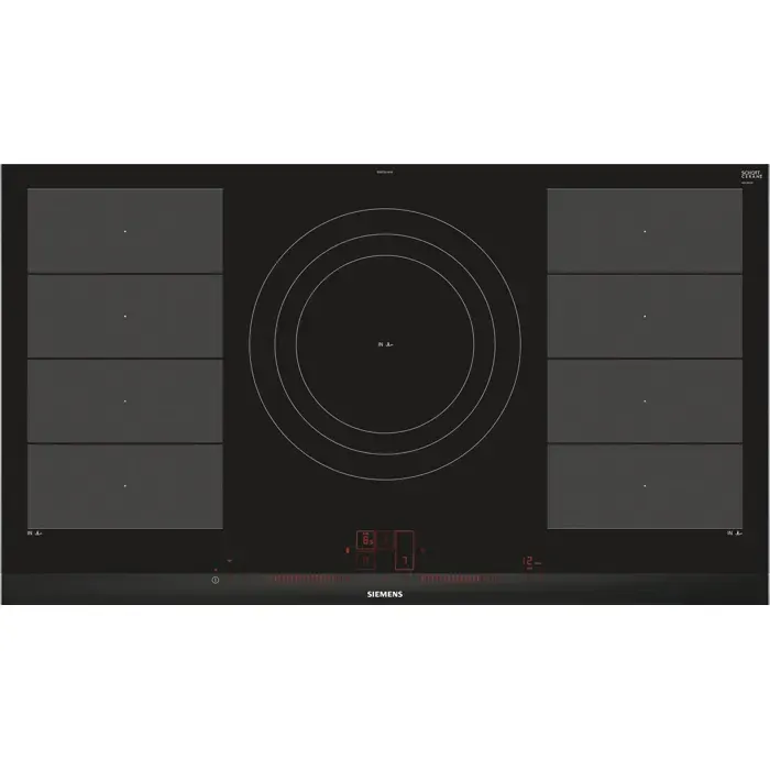 Siemens Table de cuisson à induction 90cm 5 feux 11100w flexinduction noir - ex975lvv1e