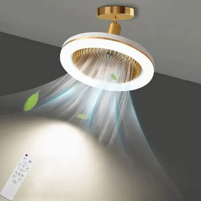 Silencieux Ventilateur Plafond avec Lumiere30W Plafonnier Ventilateur avec TelecommandeDouille E27Lustre Ventilateurs de plafon