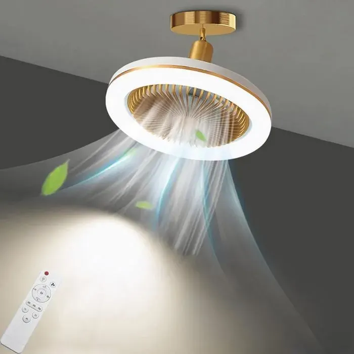 Silencieux Ventilateur Plafond avec Lumiere30W Plafonnier Ventilateur avec TelecommandeDouille E27Lustre Ventilateurs de plafond