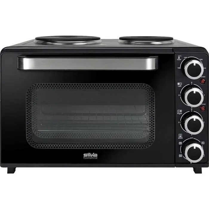 Silva KK 3200 Mini-four 2 thermostats séparés revêtement anti-adhésif fonction chaleur tournante plaques de cuisson