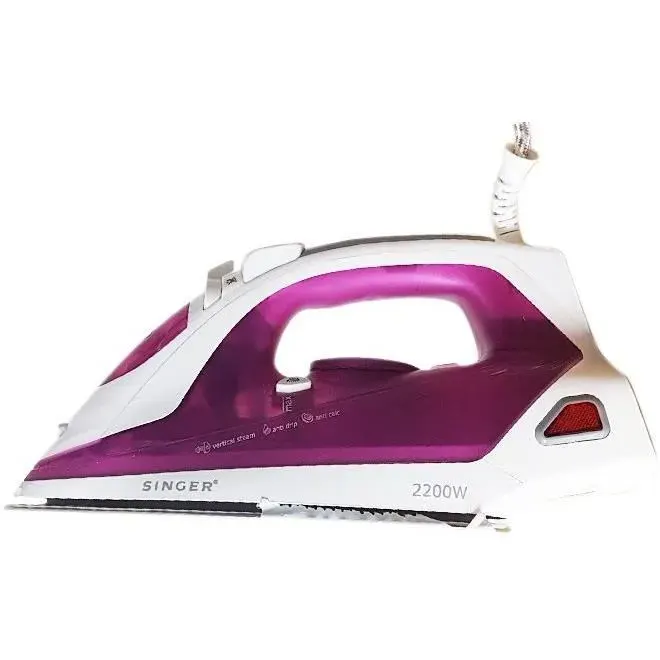 SINGER STI-1720 - Fer à repasser - Anti calcaire - Jet horizontal ou vertical - 2200 W - Semelle acier inoxydable